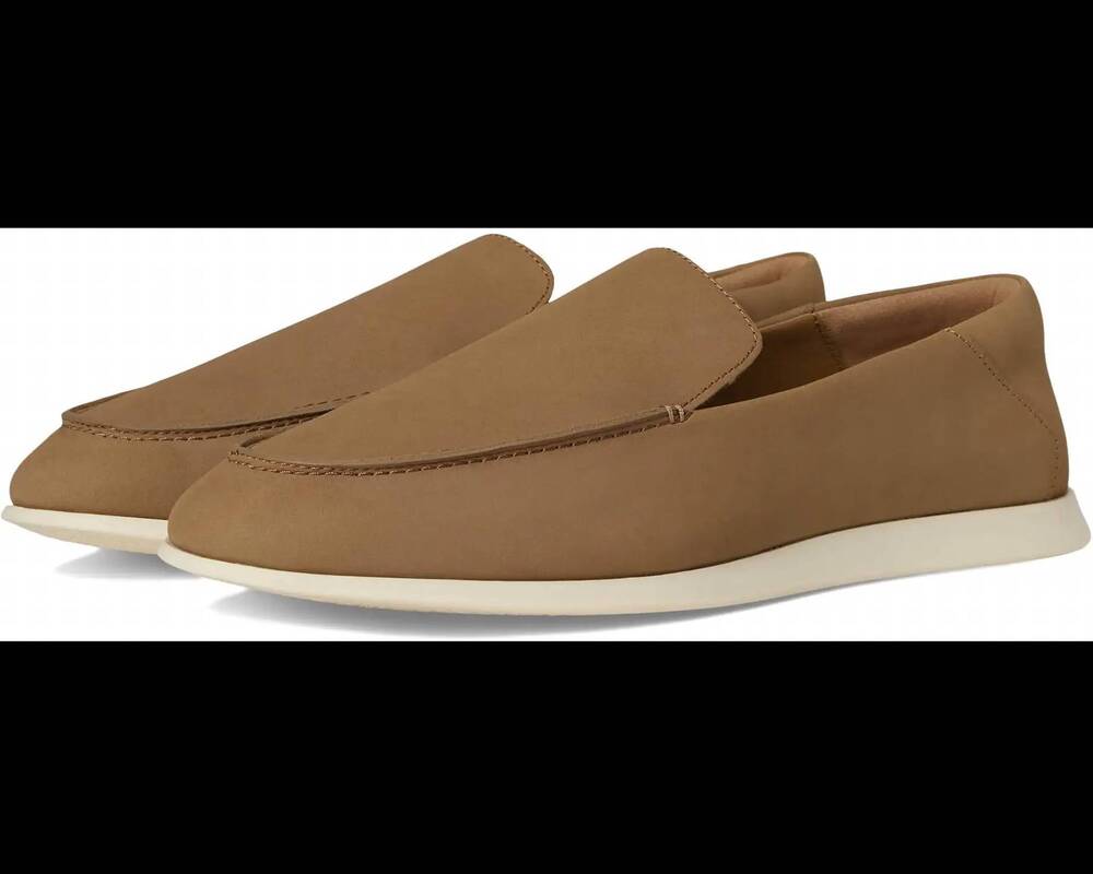 NEW WOLF & SHEPHERD men's coast venetian loafer in luggage/off white